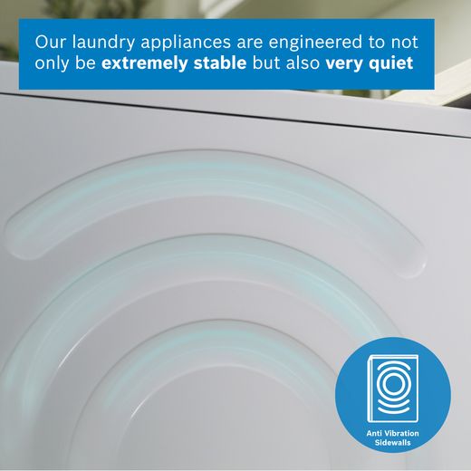 Bosch Series 6 WQG245R2GB 9Kg Heat Pump Tumble Dryer - Graphite - annotation - quiet shot